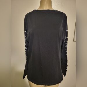 Calvin Klein Black Logo Long Sleeve Top. Large Winter Casual